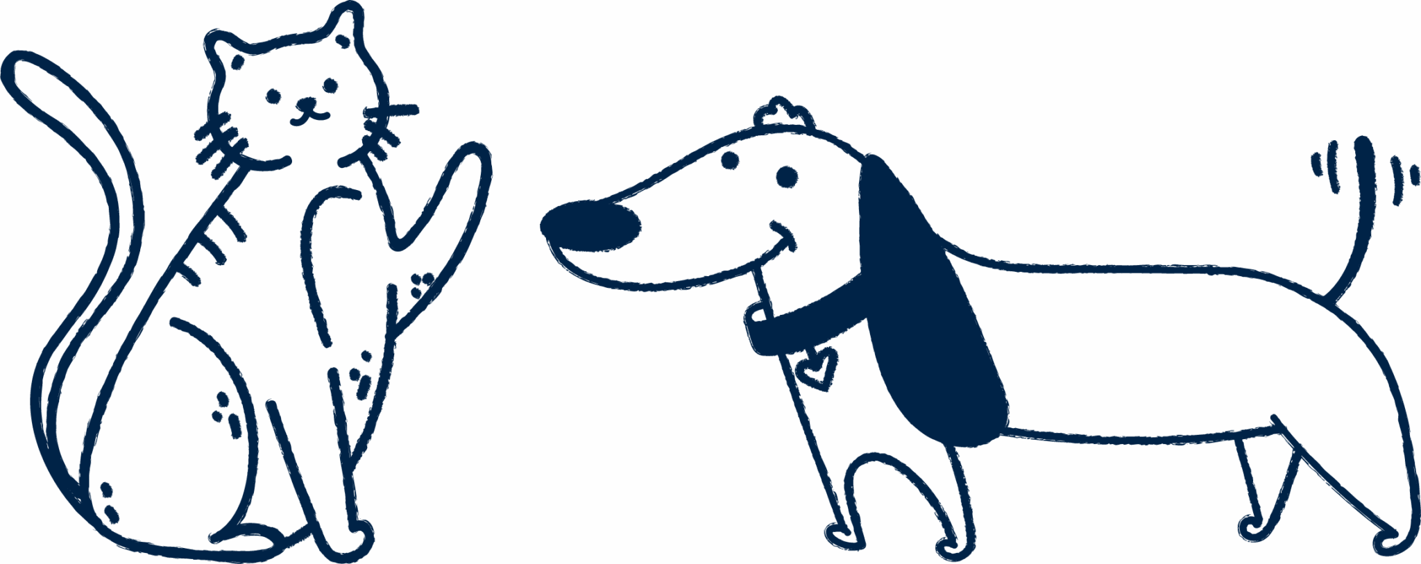 illustration of dog and cat together