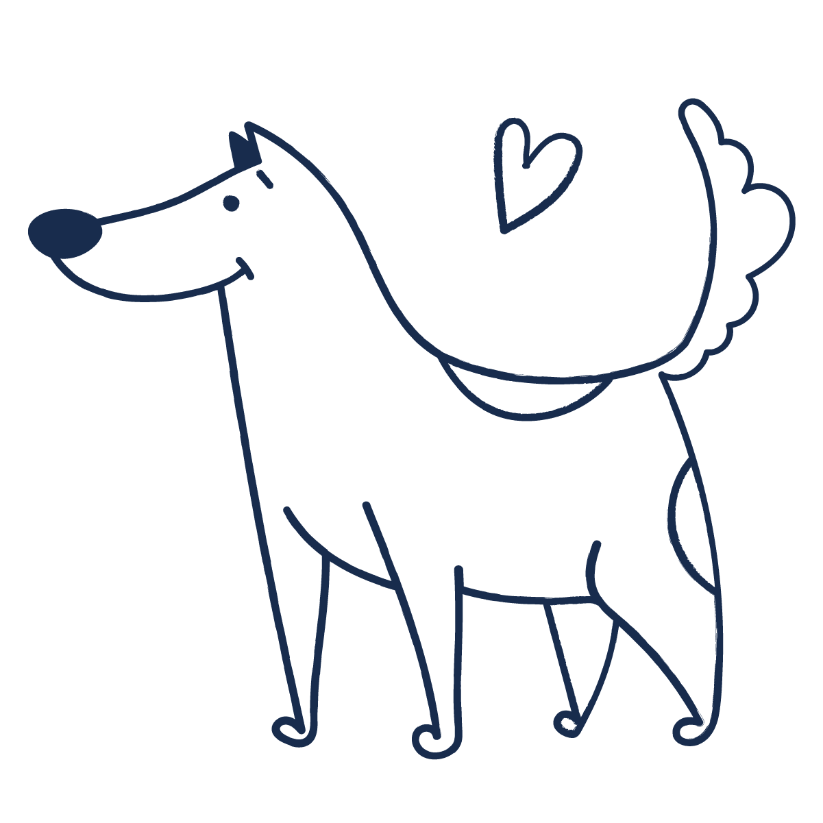 illustration of a happy dog with spots