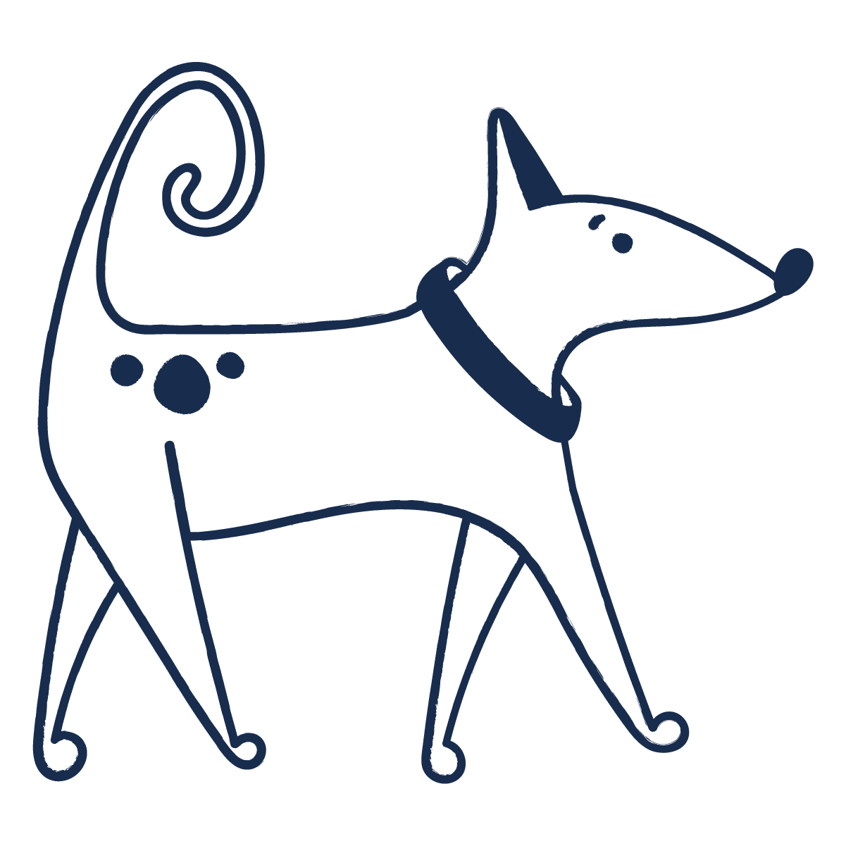 illustration of tall dog walking
