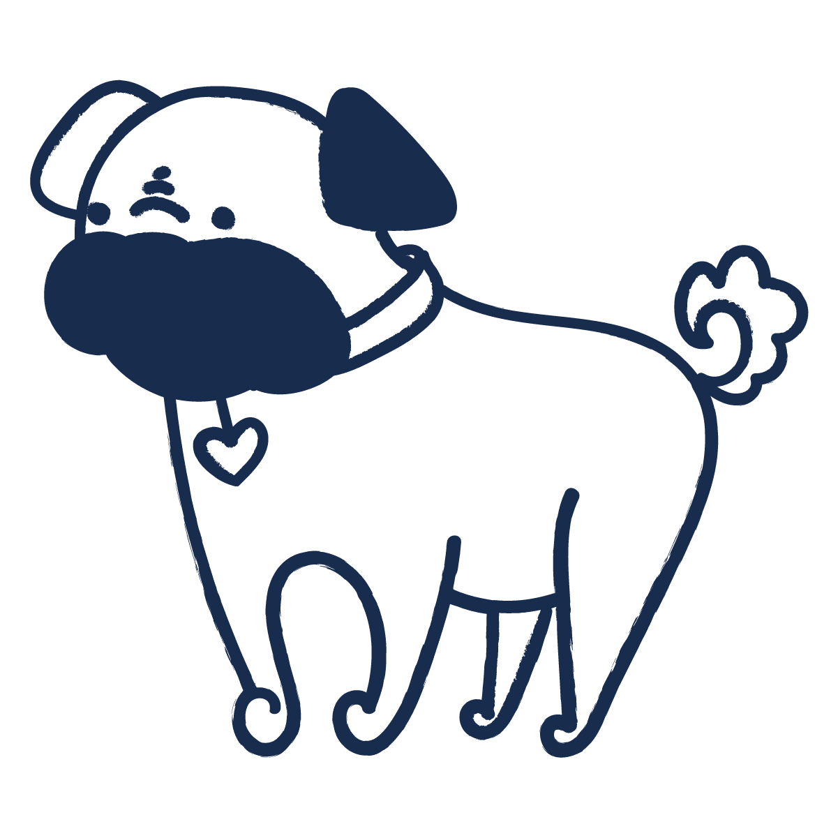 Illustration of a pug dog